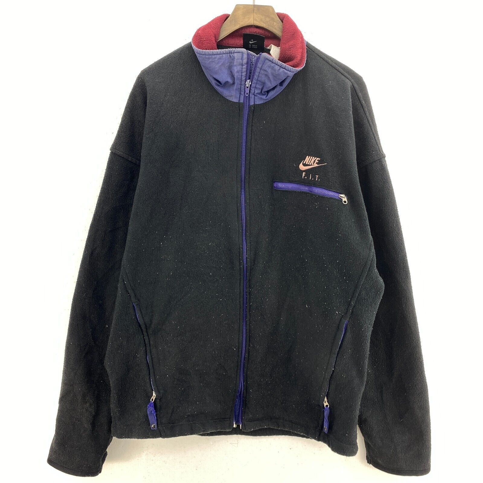 Nike Fit ACG Small Logo Black Fleece Jacket Size XL Full Zip Up