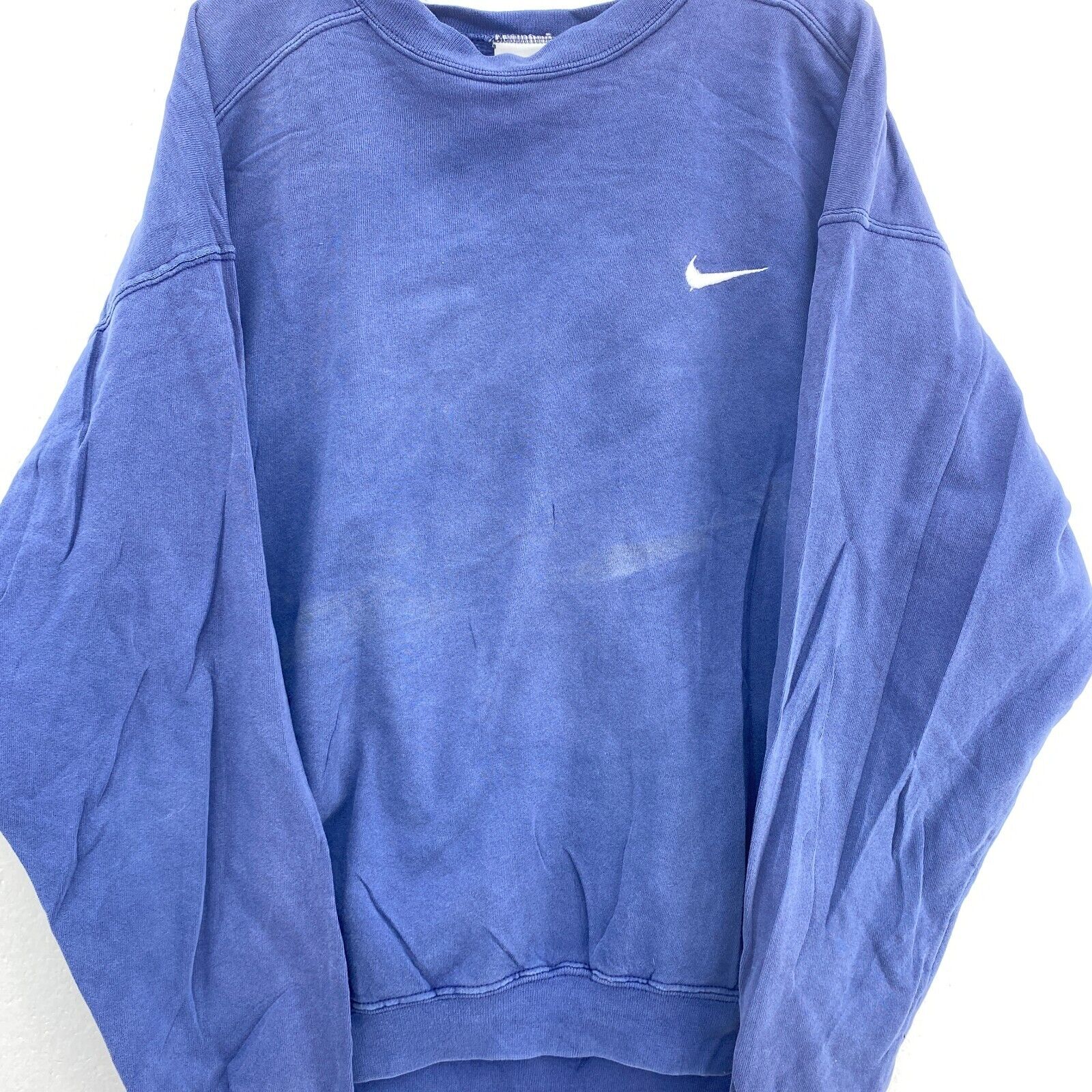 Nike Swoosh Logo Crew Neck Navy Blue Sweatshirt Size M
