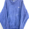 Nike Swoosh Logo Crew Neck Navy Blue Sweatshirt Size M