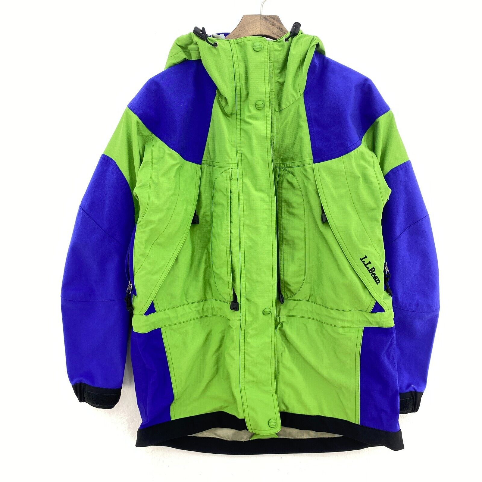 L.L. Bean Hooded Jacket Size S Two Tone Green Women's Full Zip Up