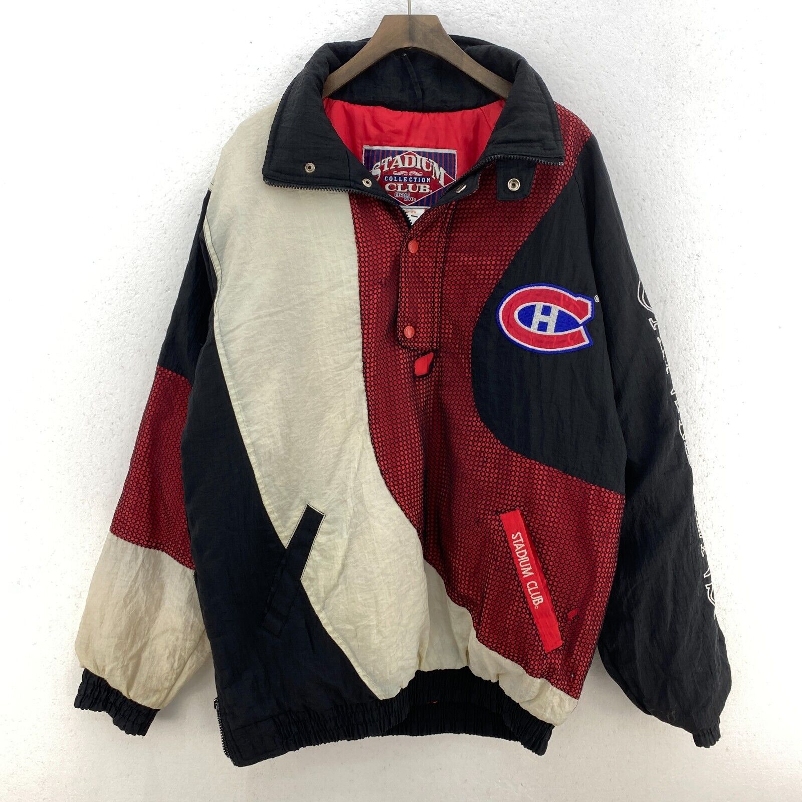 Chalk Line Montreal Canadiens Black Mesh Detailed Full Zip Jacket Size M