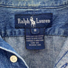 Ralph Lauren Button Up Single Embroidered Pocket Denim Blue Shirt Size 8 Women's