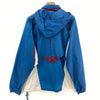 Nike Small Logo Embroidered Light Hooded Jacket Size L Blue 1/4 Zip