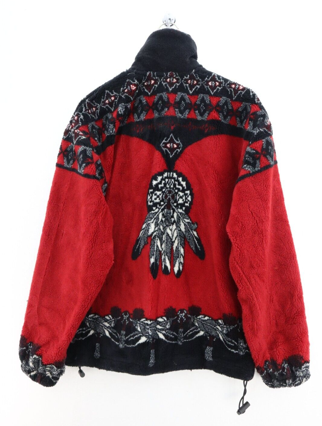 Vintage Milton Printed Full Zip Red Fleece Jacket Size S