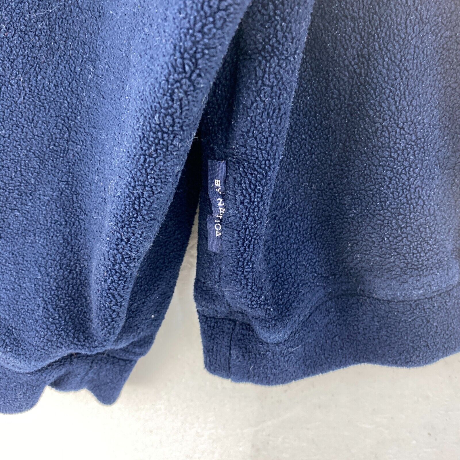 Vintage Nautica Logo Navy Blue Fleece Crew Neck Sweatshirt Size XL