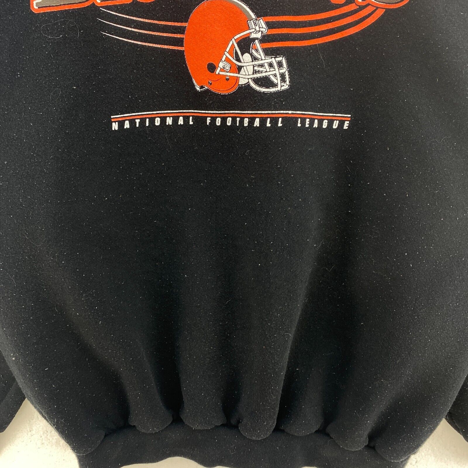 Vintage Logo Athletic Cleveland Browns NFL Black Sweatshirt Size XL