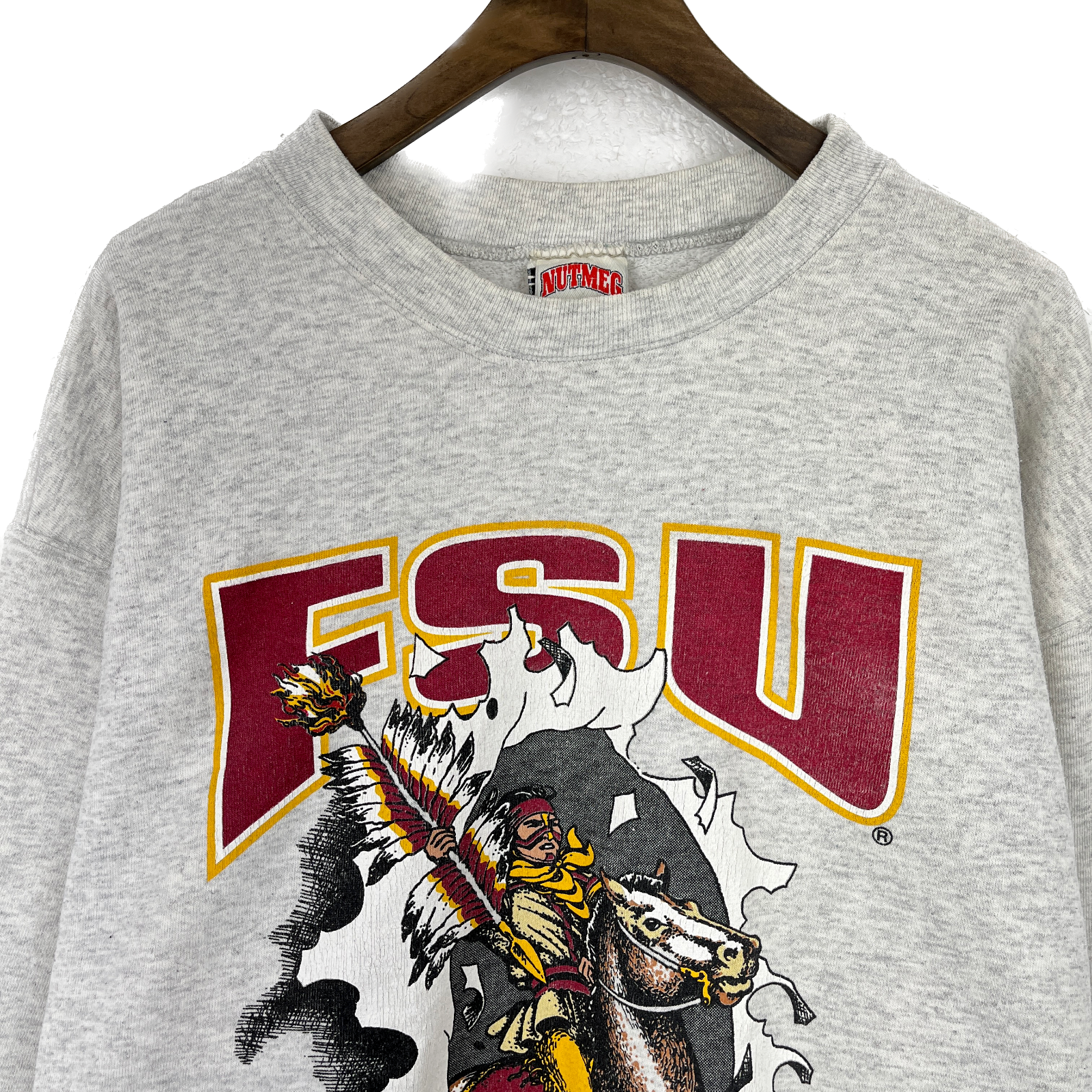 Vintage Nutmeg FSU Seminoles University Football Gray Sweatshirt Size L