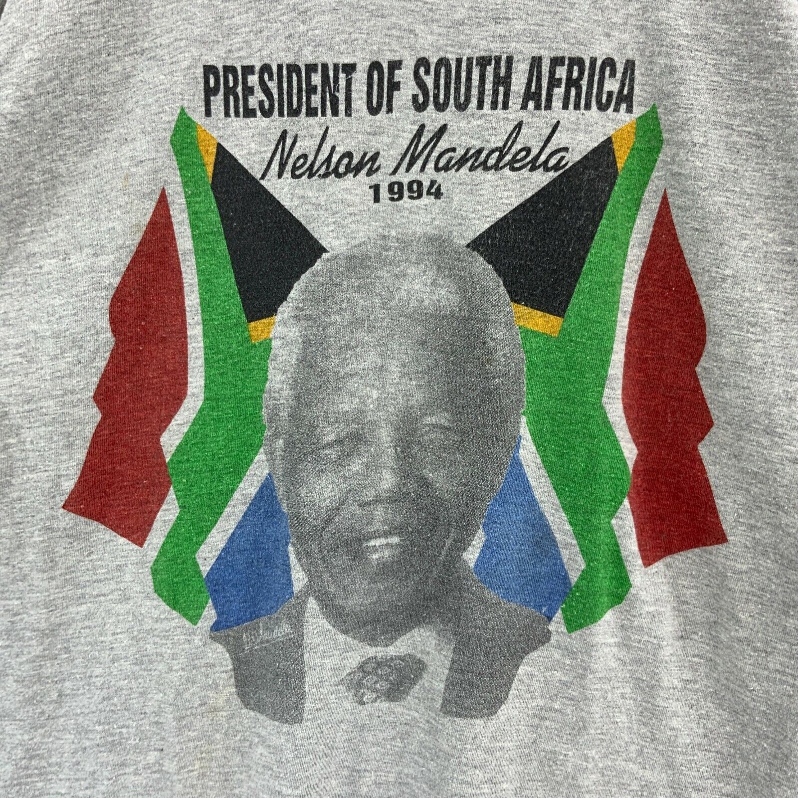 Nelson Mandela 1994 President Of South Africa Gray T-shirt Size L