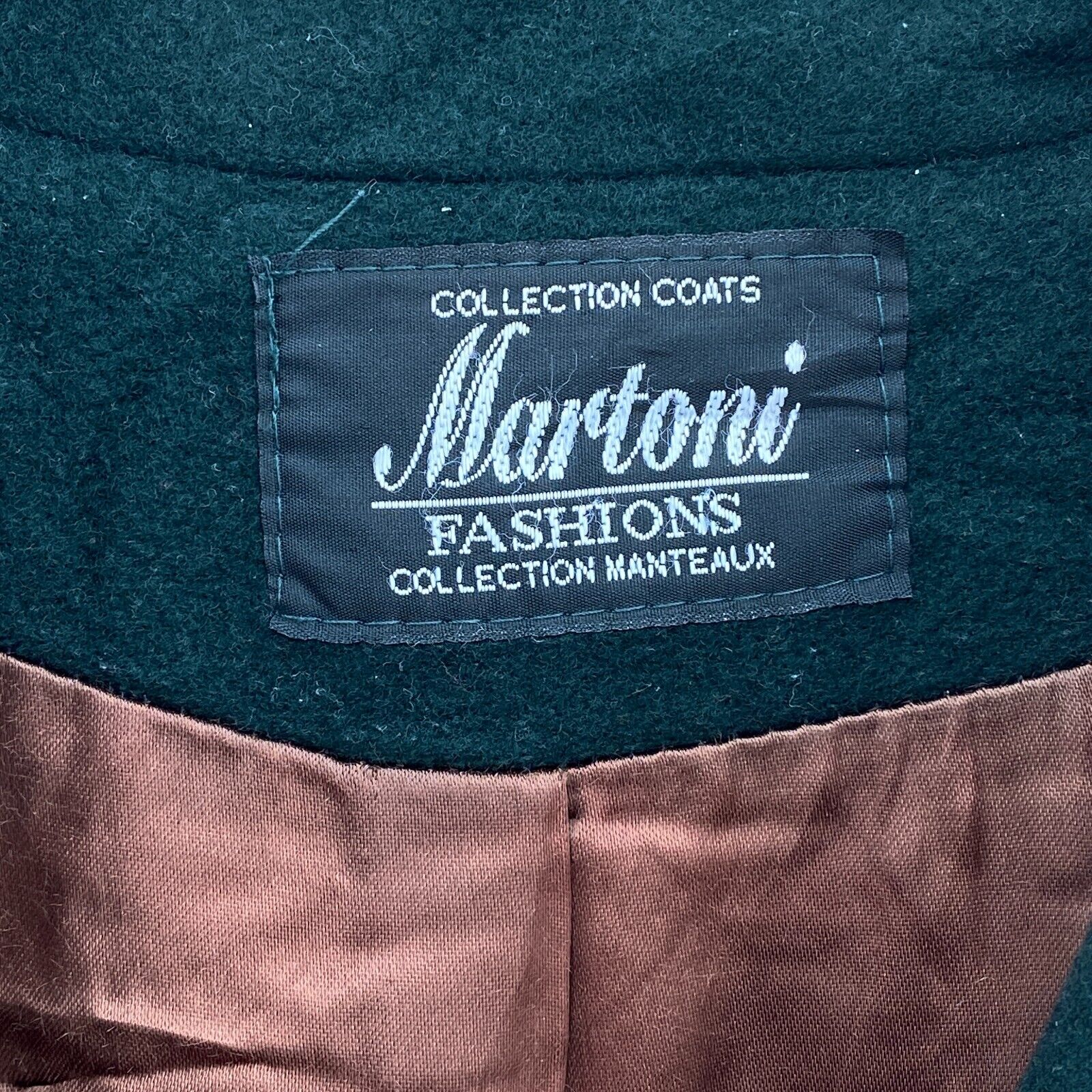 Vintage Wool Long Coat Green Long Jacket Double Breast Button Trench Coat