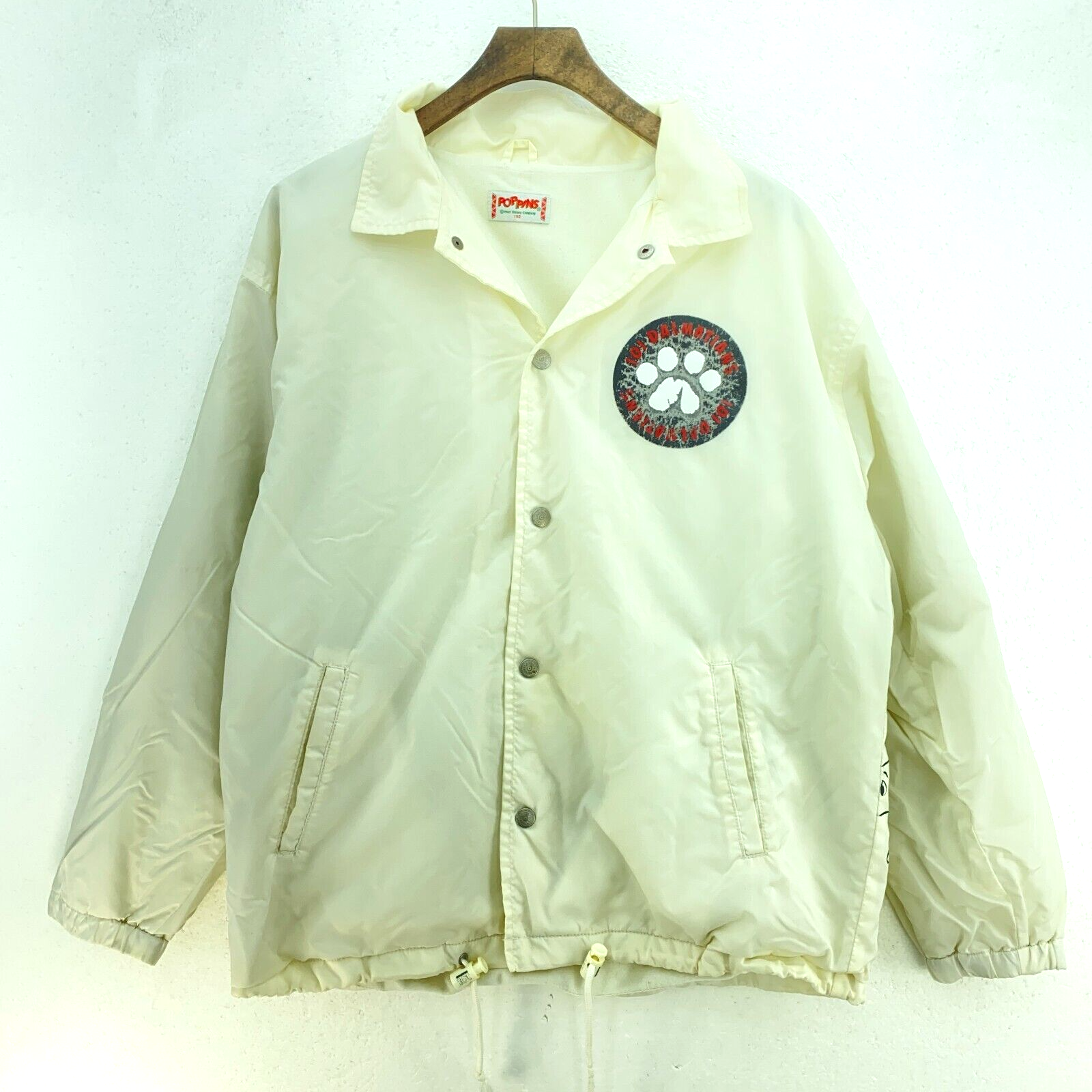 Vintage Disney 101 Dalmatians Movie Light Jacket Size M White Snap Up
