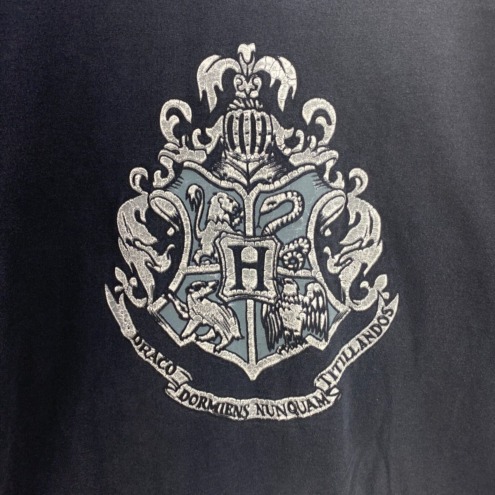 Harry Potter Draco Dormiens Nunquam Titillandos Black T-shirt Size XL Kids