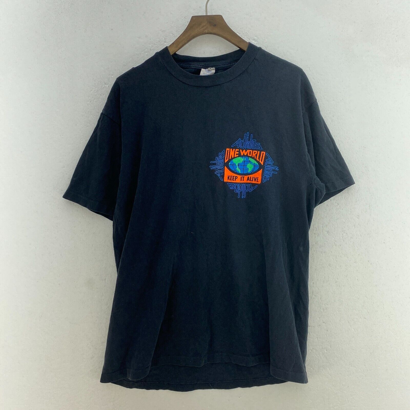 Adidas One World Keep It Alive Aware Black T-shirt Size M Single Stitch