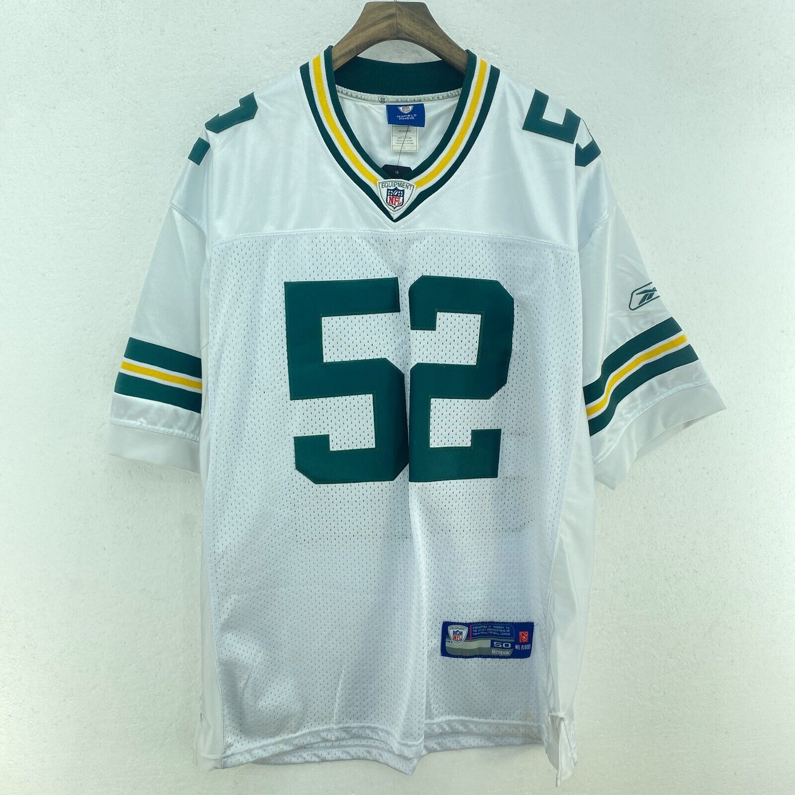 Reebok Clay Matthews 52 Green Bay Packers White Jersey NFL Size L