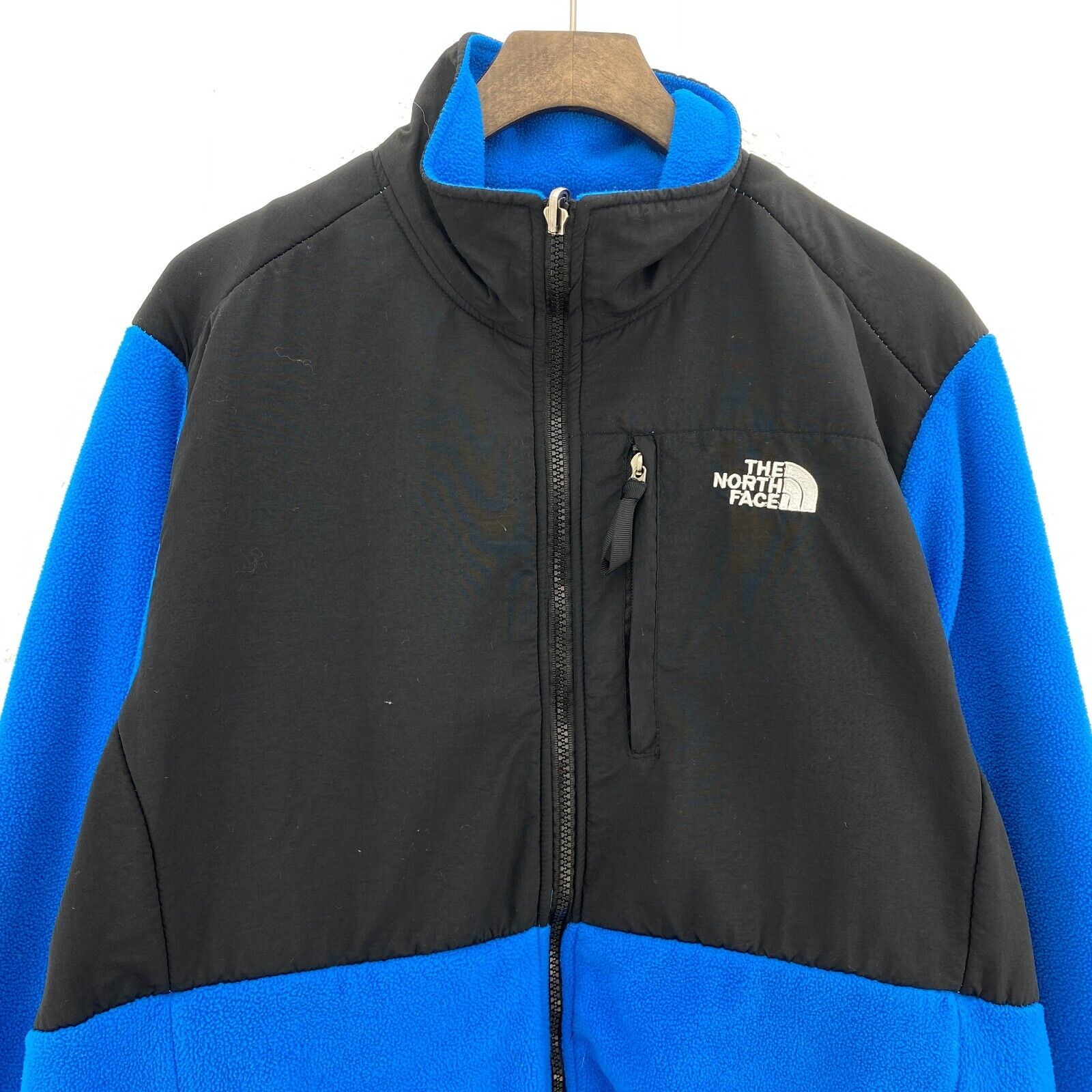 The North Face Blue Logo Fleece Full Zip Jacket Size XL Women's