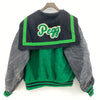 Vintage Varsity College Snapped Cheerleader Green Black Jacket Size M