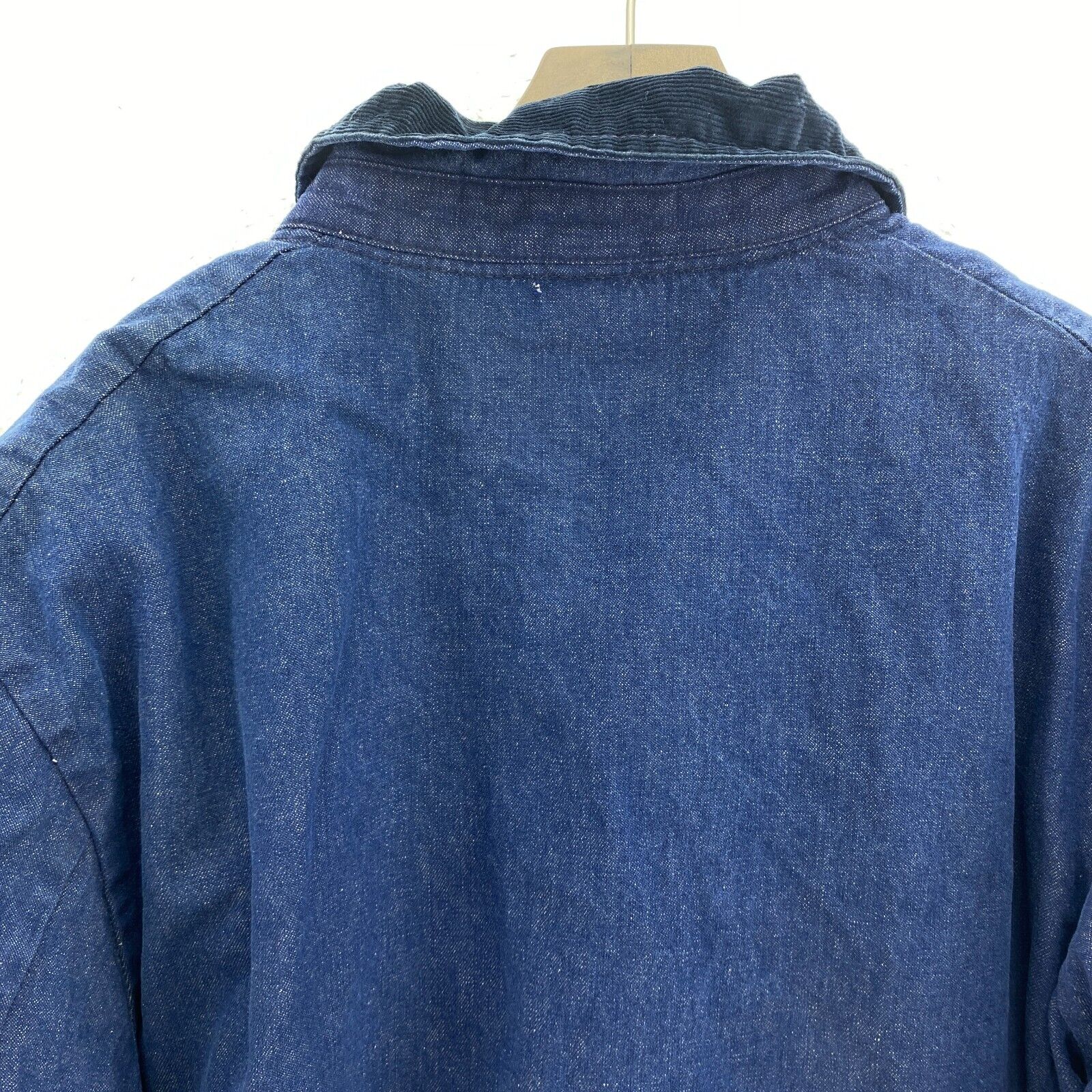 Vintage Wrangler Dark Wash Blue Blanket Lined Button Up Denim Jacket Size 48