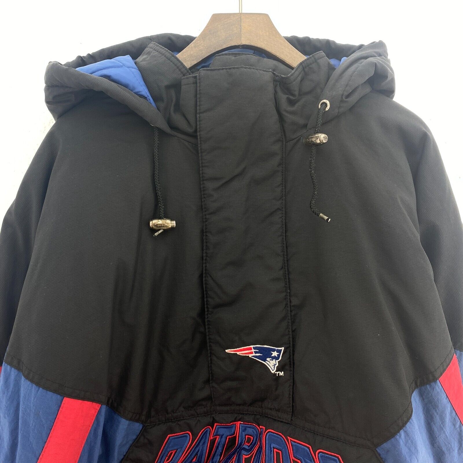 Starter NFL New England Patriots Black Quarter Zip Insulated Jacket Size XL