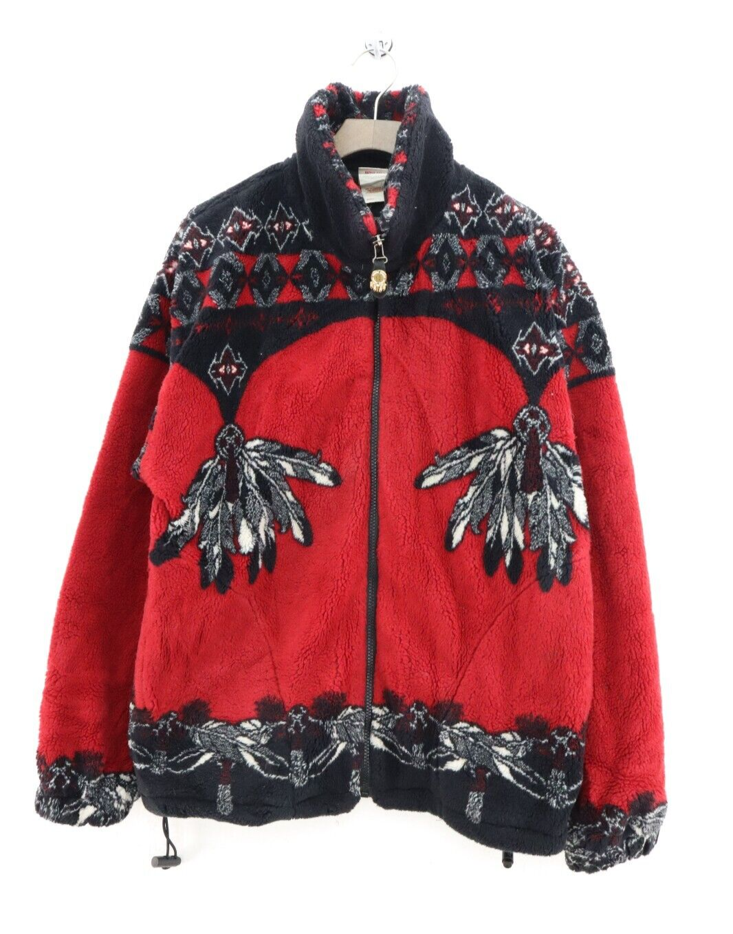 Vintage Milton Printed Full Zip Red Fleece Jacket Size S