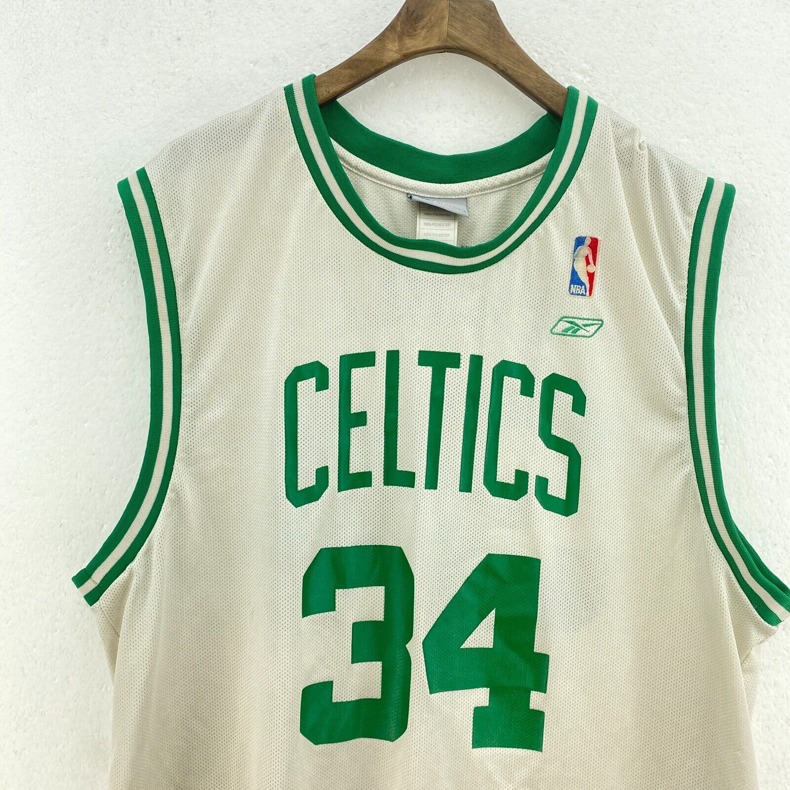 Reebok Boston Celtics 34 Paul Pierce White NBA Jersey Size L