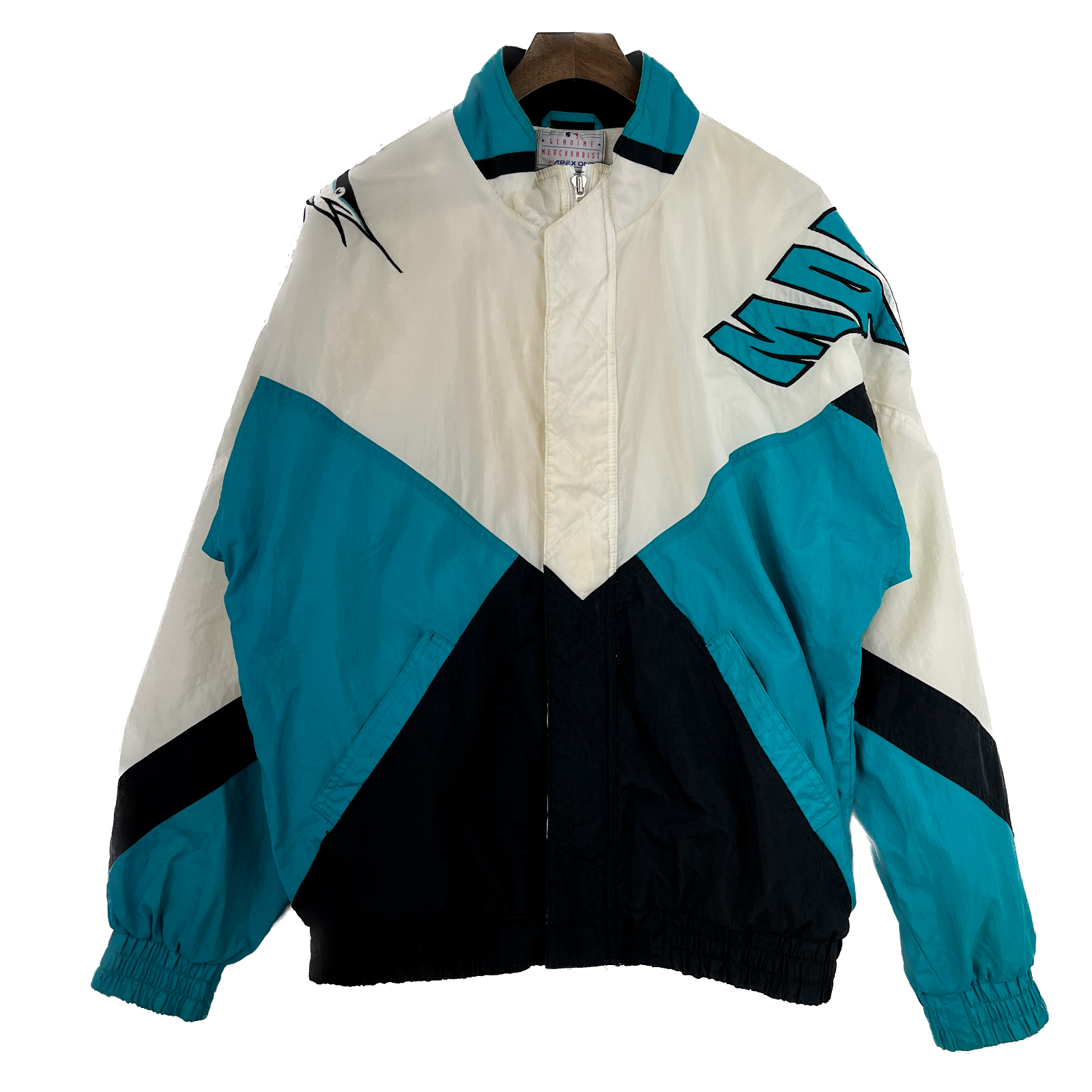 Vintage Apex One Seattle Mariners MLB Full Zip White Windbreaker Jacket Size M