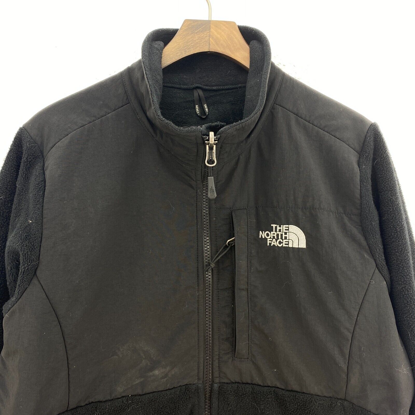 Women's The North Face Zip Pockets Fleece Jacket Full Zip Size M Black