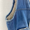 Vintage Fleece Lined Denim Vest Jacket Size L