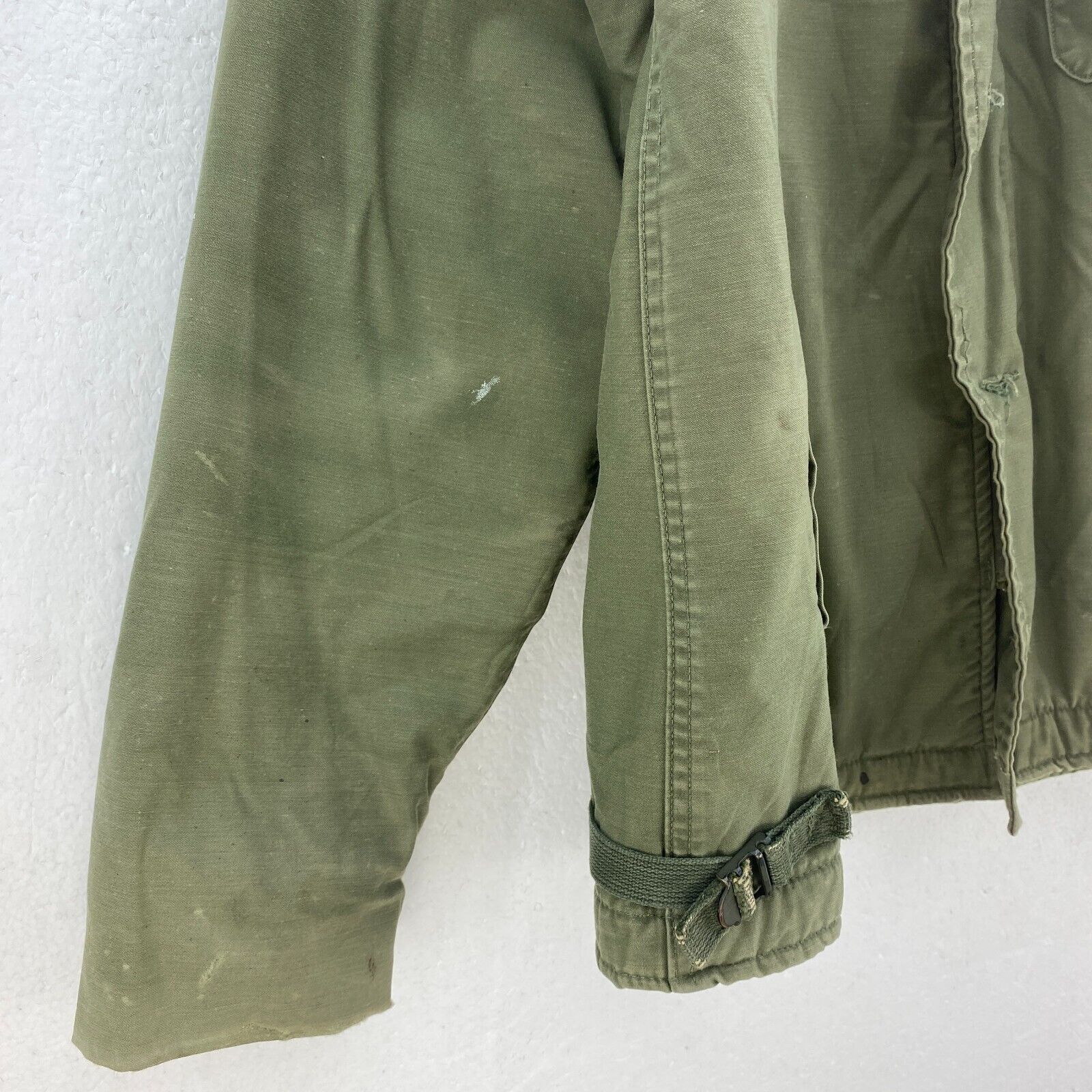 Vintage 1970s Military m-1 Stencil deck Jacket Green Large