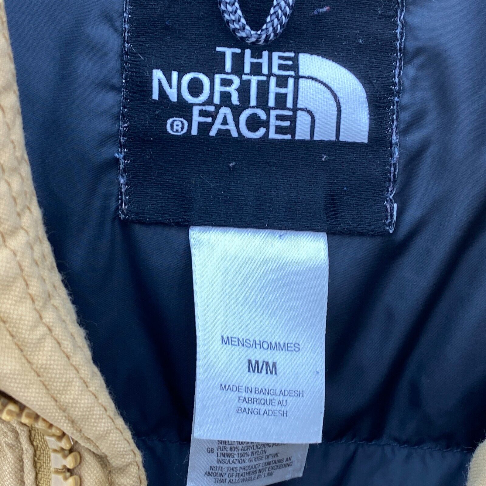 The North Face Logo 550 Full Zip Beige Insulated Jacket Size M
