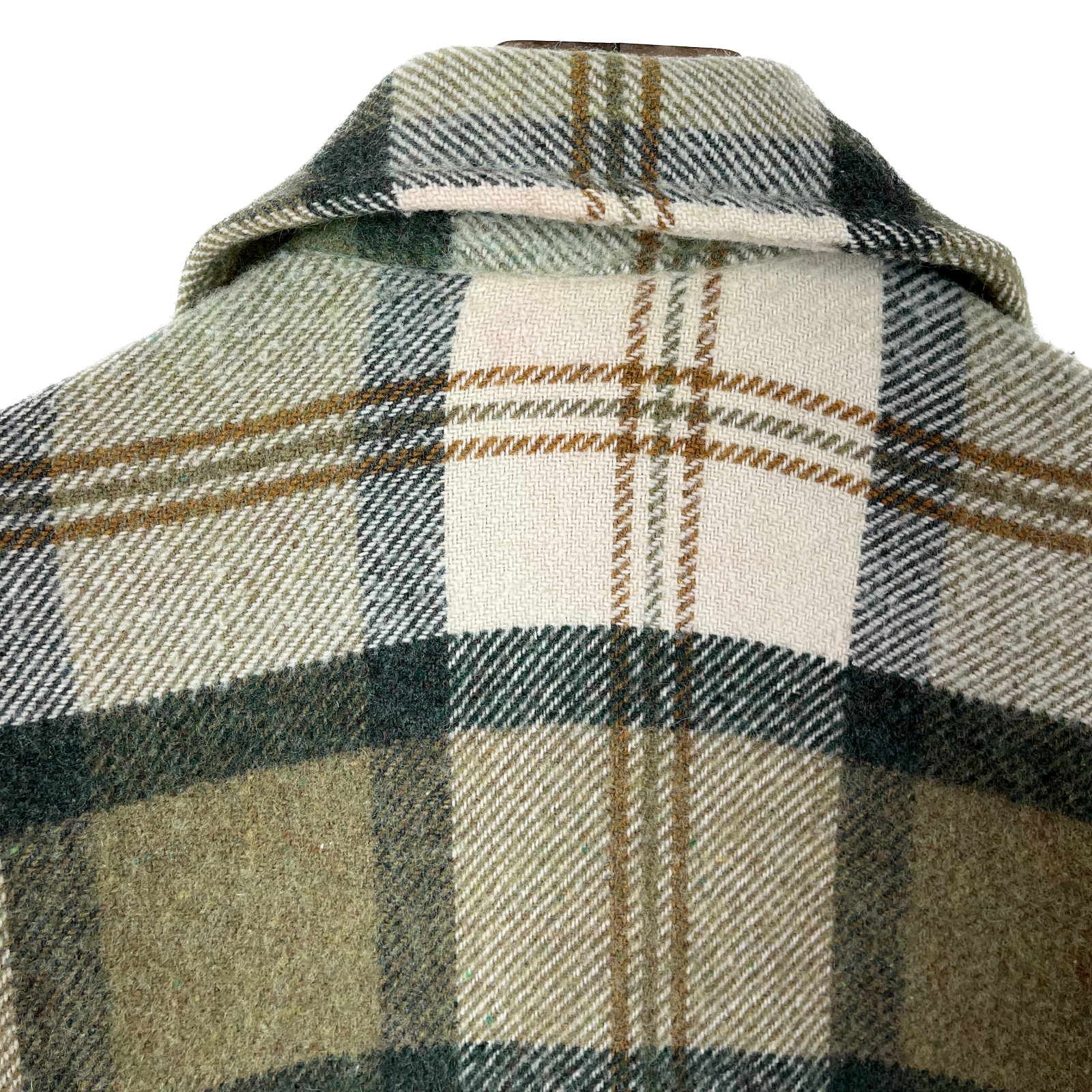 Vintage Heavyweight Button Up Double Pocket Green Checked Shirt Jacket Size S