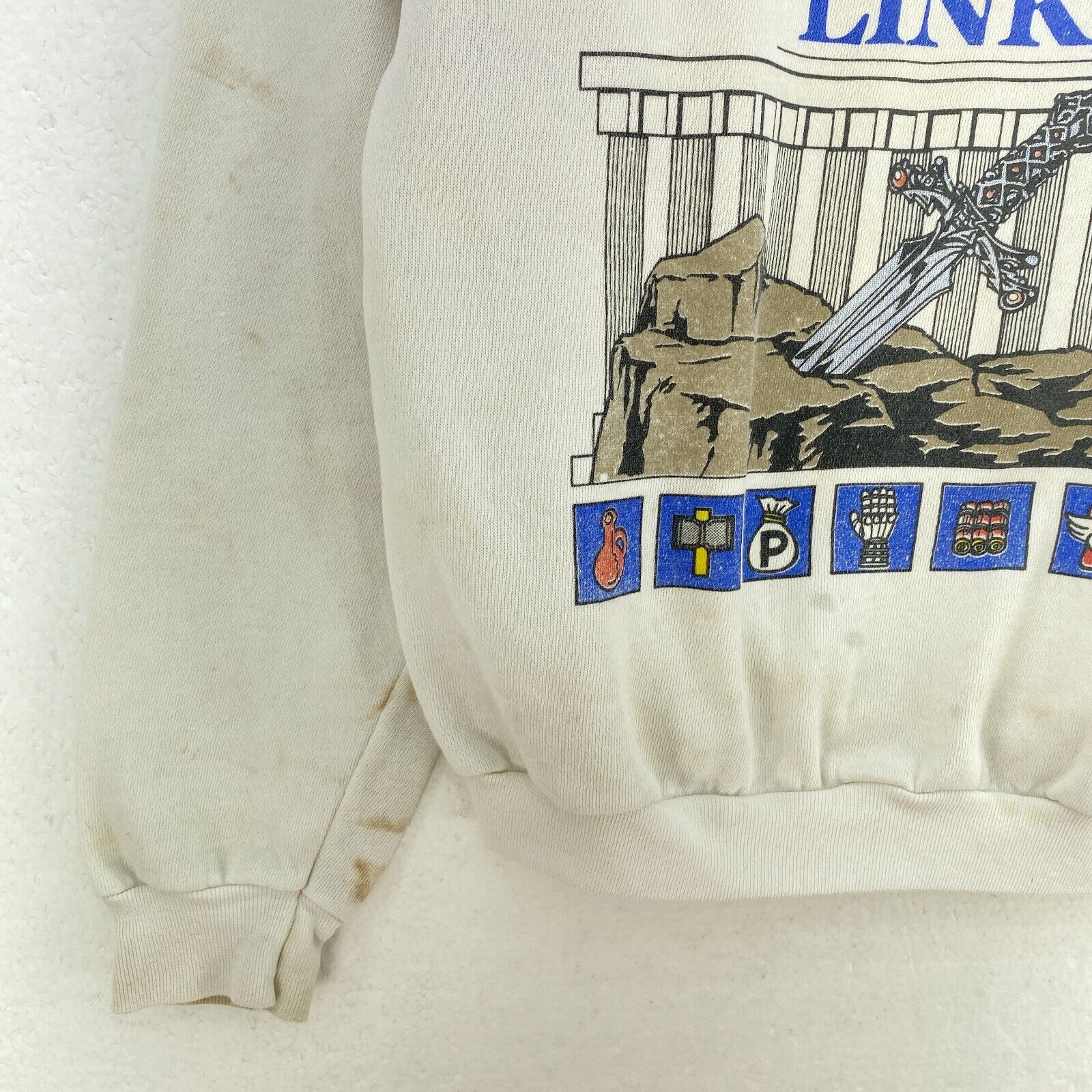 Nintendo The Adventure Of Link 1988 White Sweatshirt Size M Kids