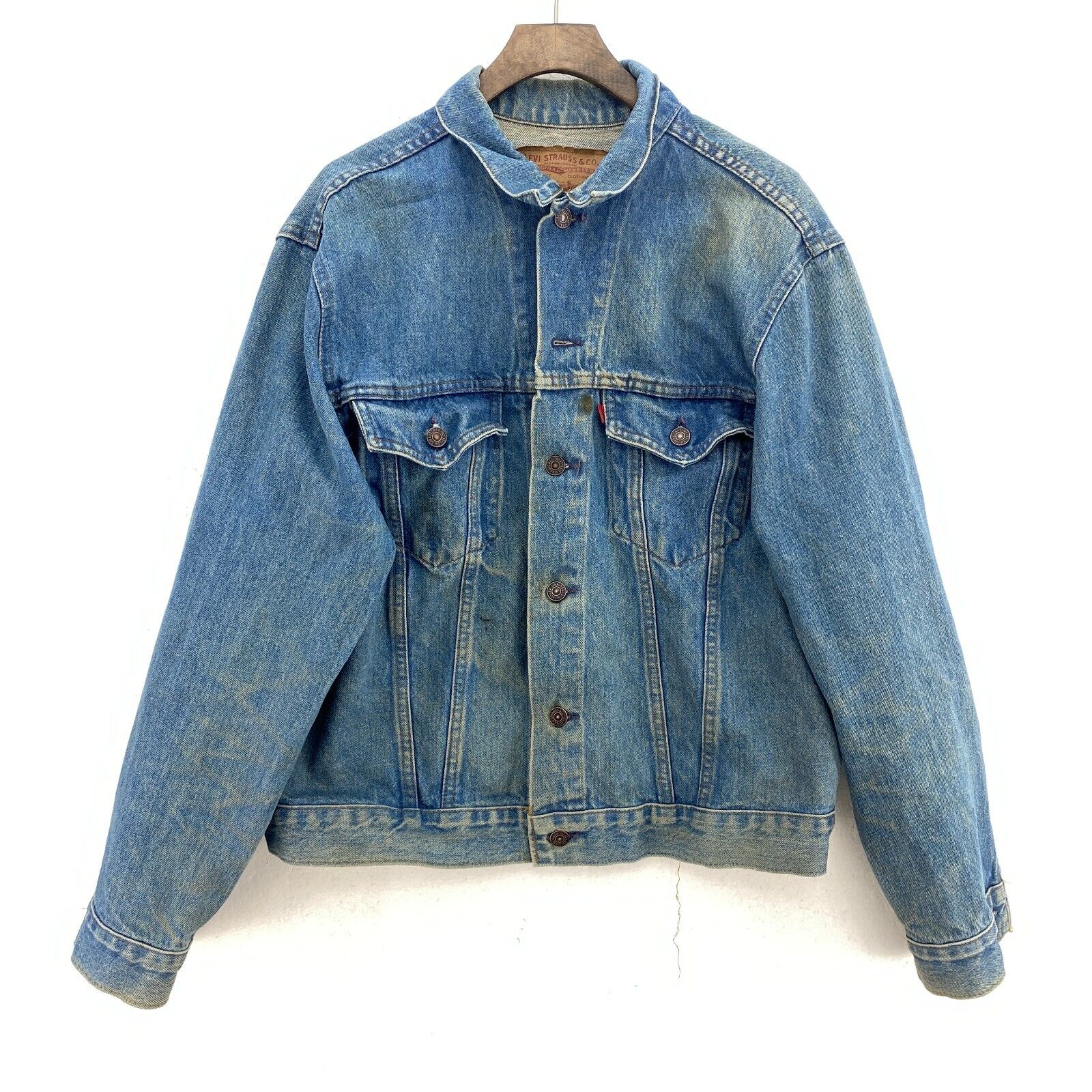 Levi Strauss Button Up Medium Wash Blue Denim Jacket Size 44 Regular