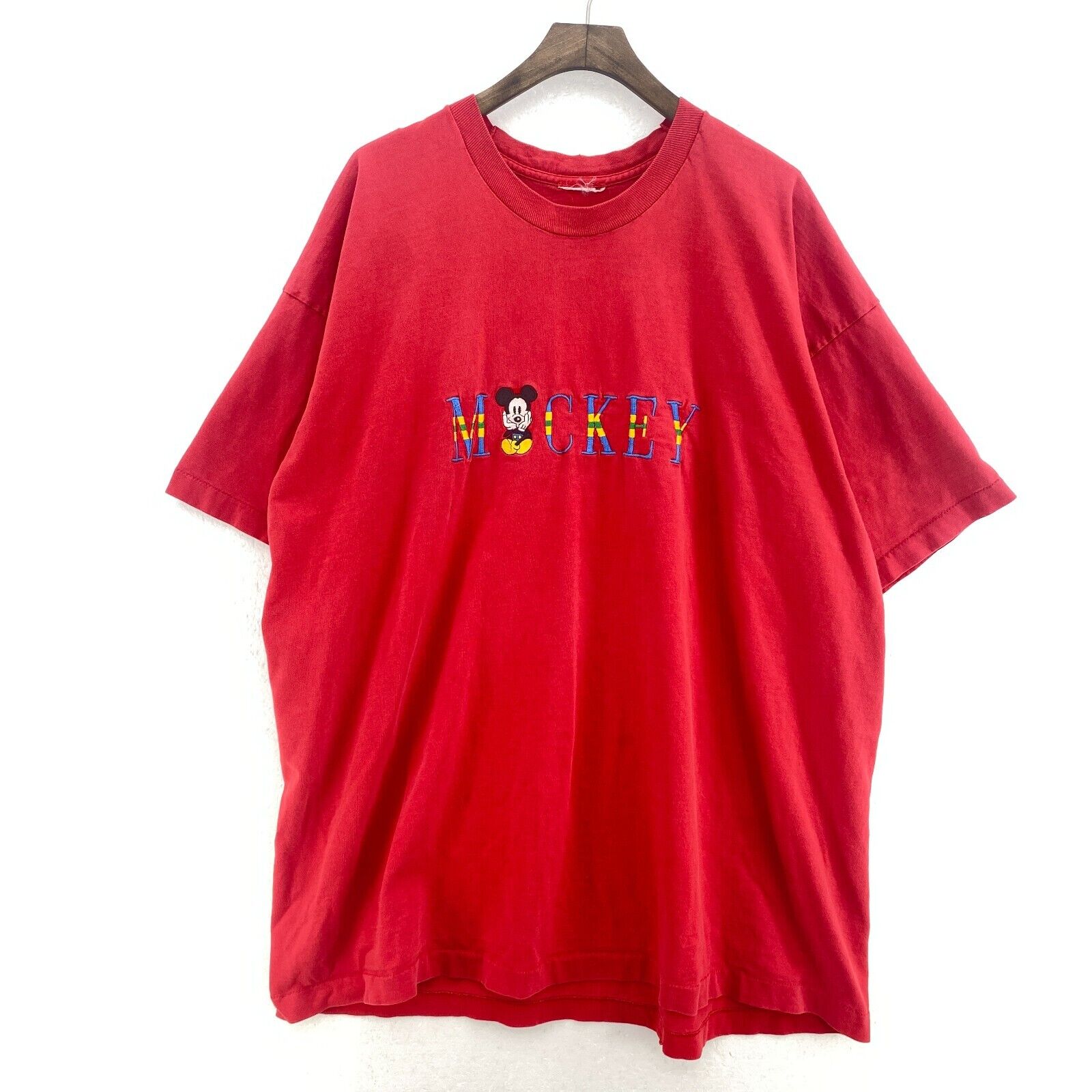 Vintage Disney Mickey Mouse Red T-shirt Size XL Tee