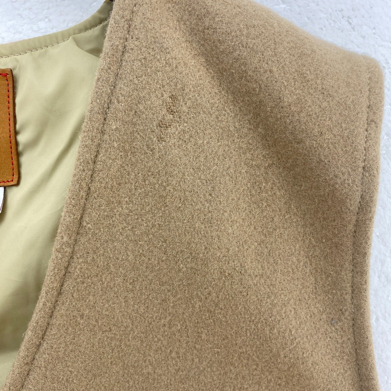 Vintage Wool Beige Snapped Vest Jacket Size L