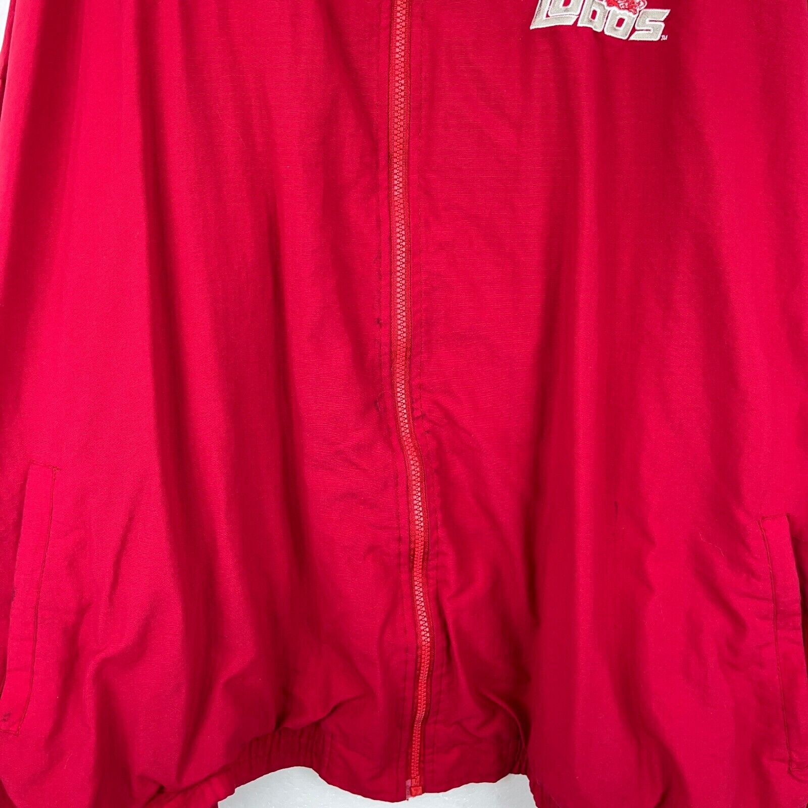 Vintage Reebok Logo New Mexico Lobos Full Zip Red Jacket Size 3XL