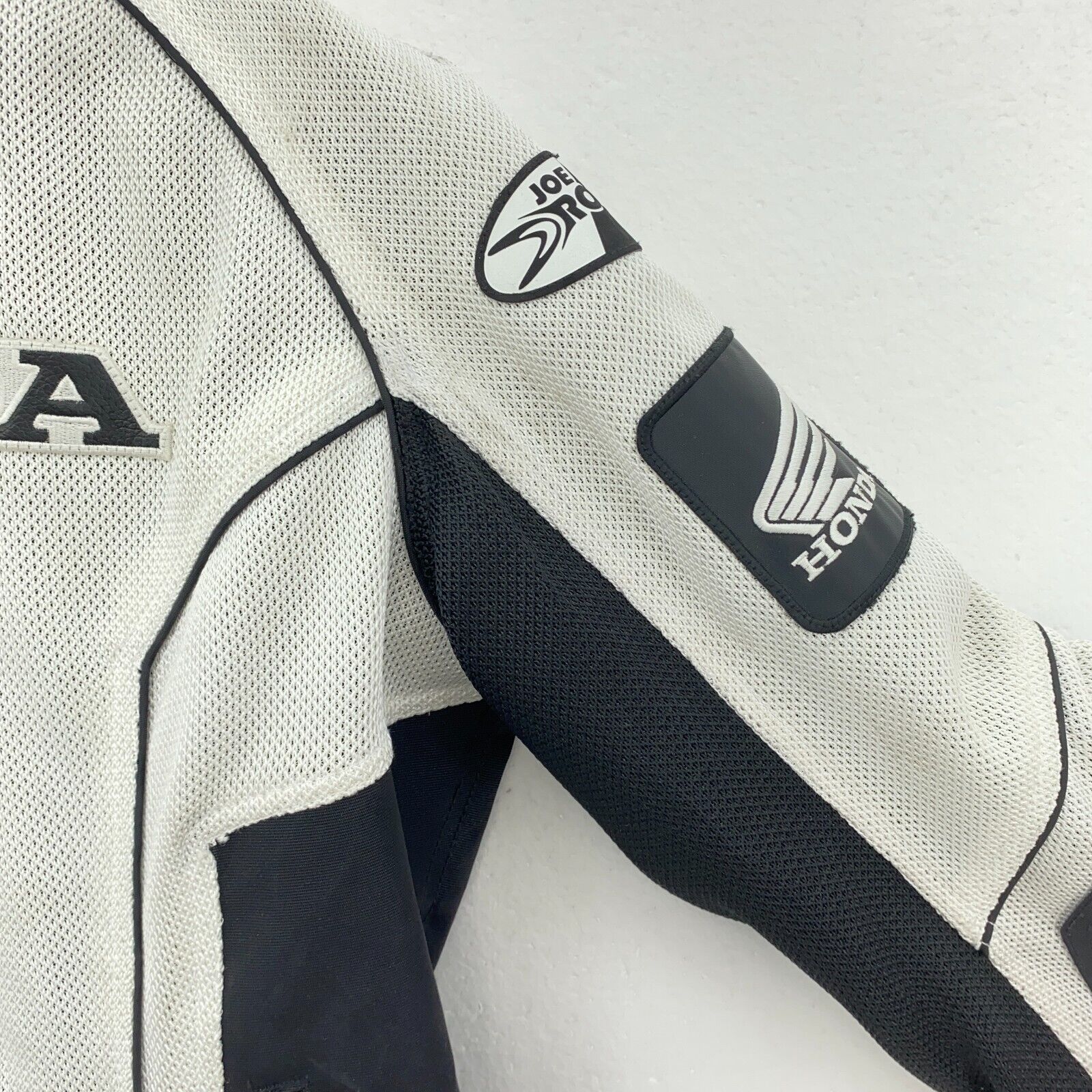 Honda Joe Rocket White Motorcycle Jacket Size M Missing Armour With Liner