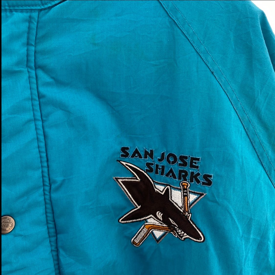 Pro Player San Jose Sharks NHL Full Zip Insulated Blue Jacket Size XL