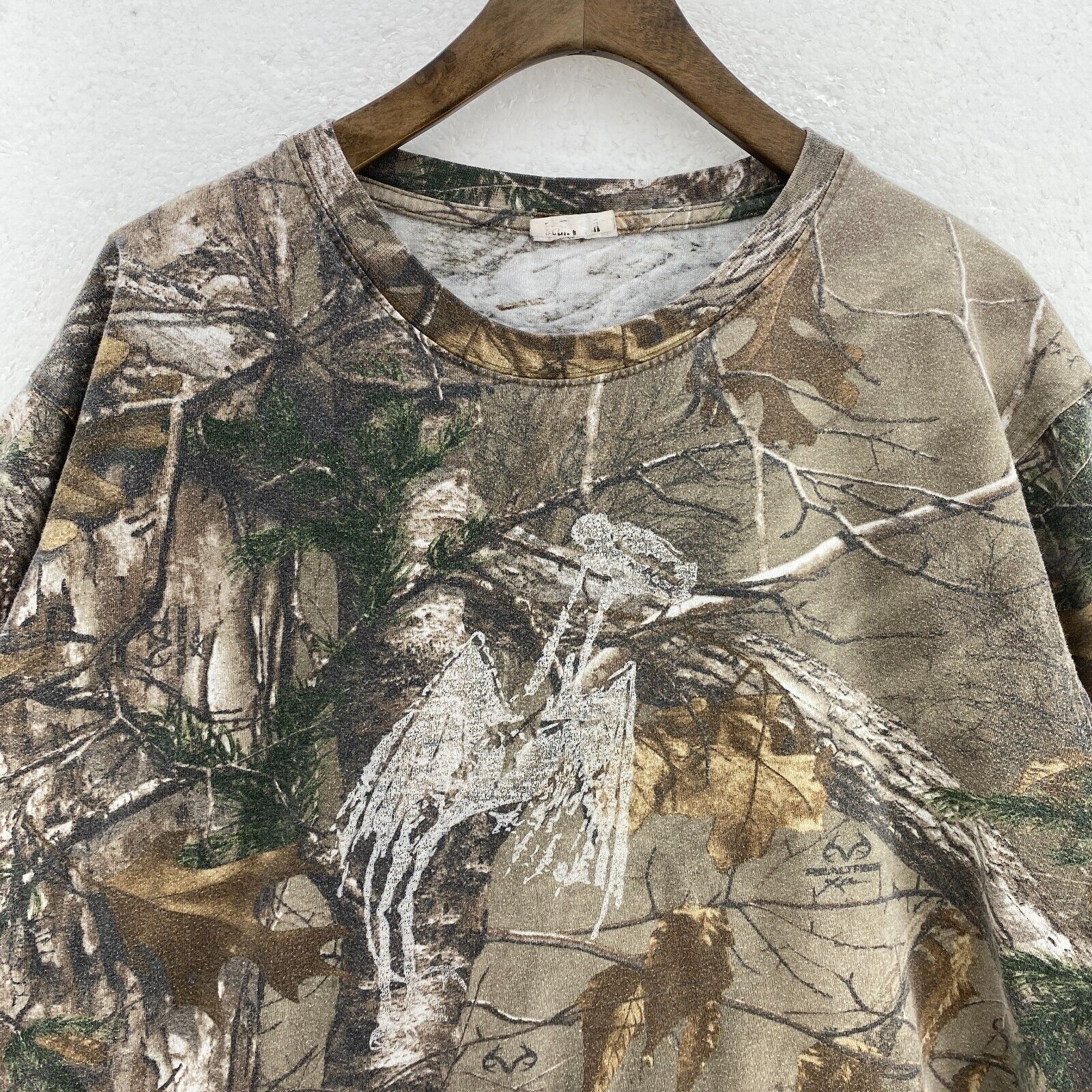 Real Tree Nature Print All Over Print Green T-shirt Size L