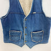 Vintage Fleece Lined Denim Vest Jacket Size L