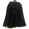 Nike Swoosh Check Embroidered Black Fleece Hoodie Size L