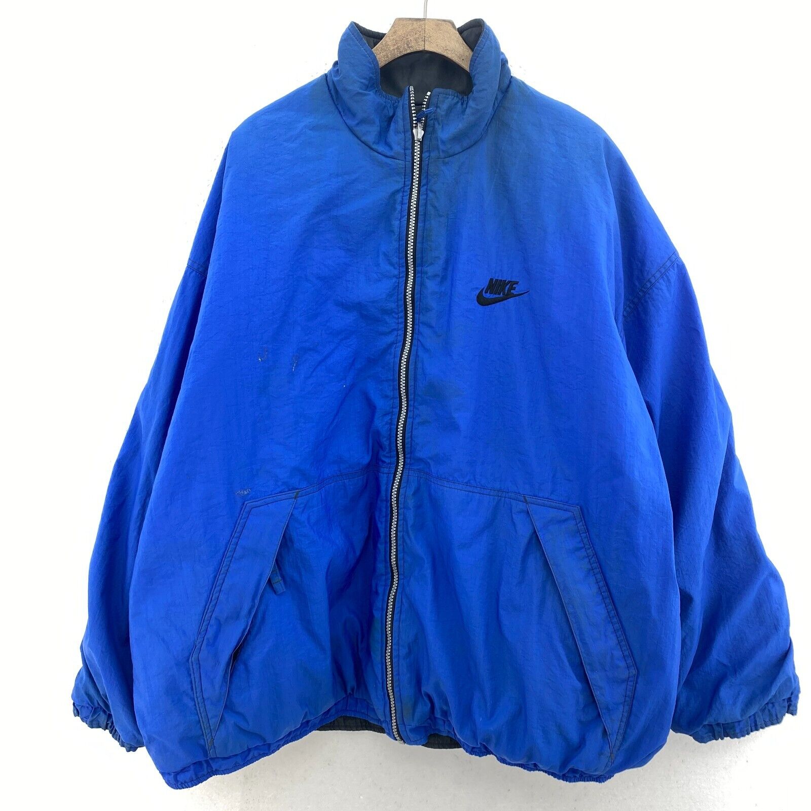 Nike Logo Insulated Jacket Size XL Reversible Black Full Zip Up