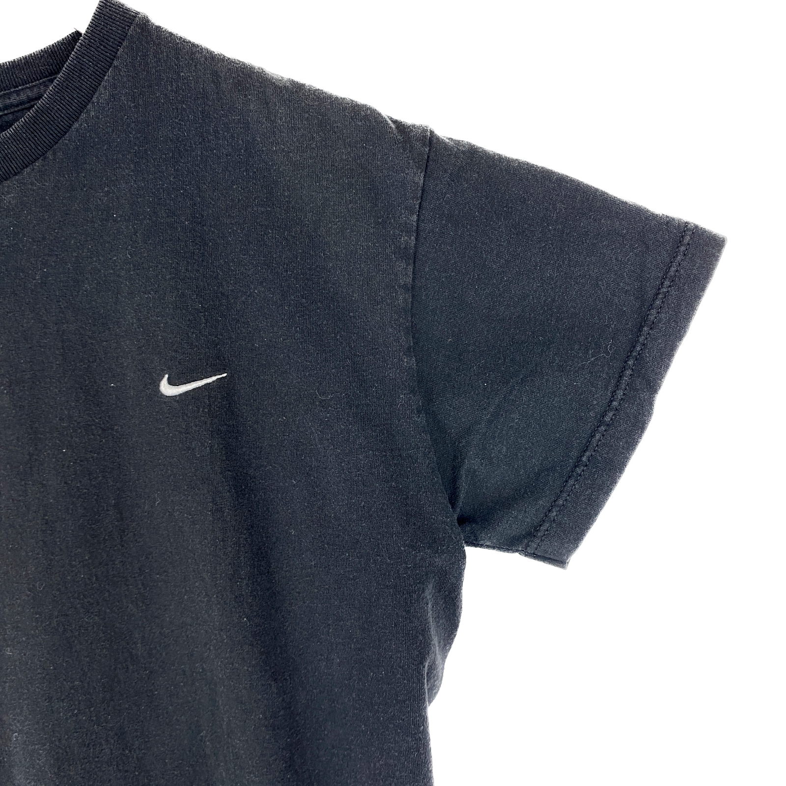 Vintage Nike Swoosh Chest Logo Black T-shirt Size S