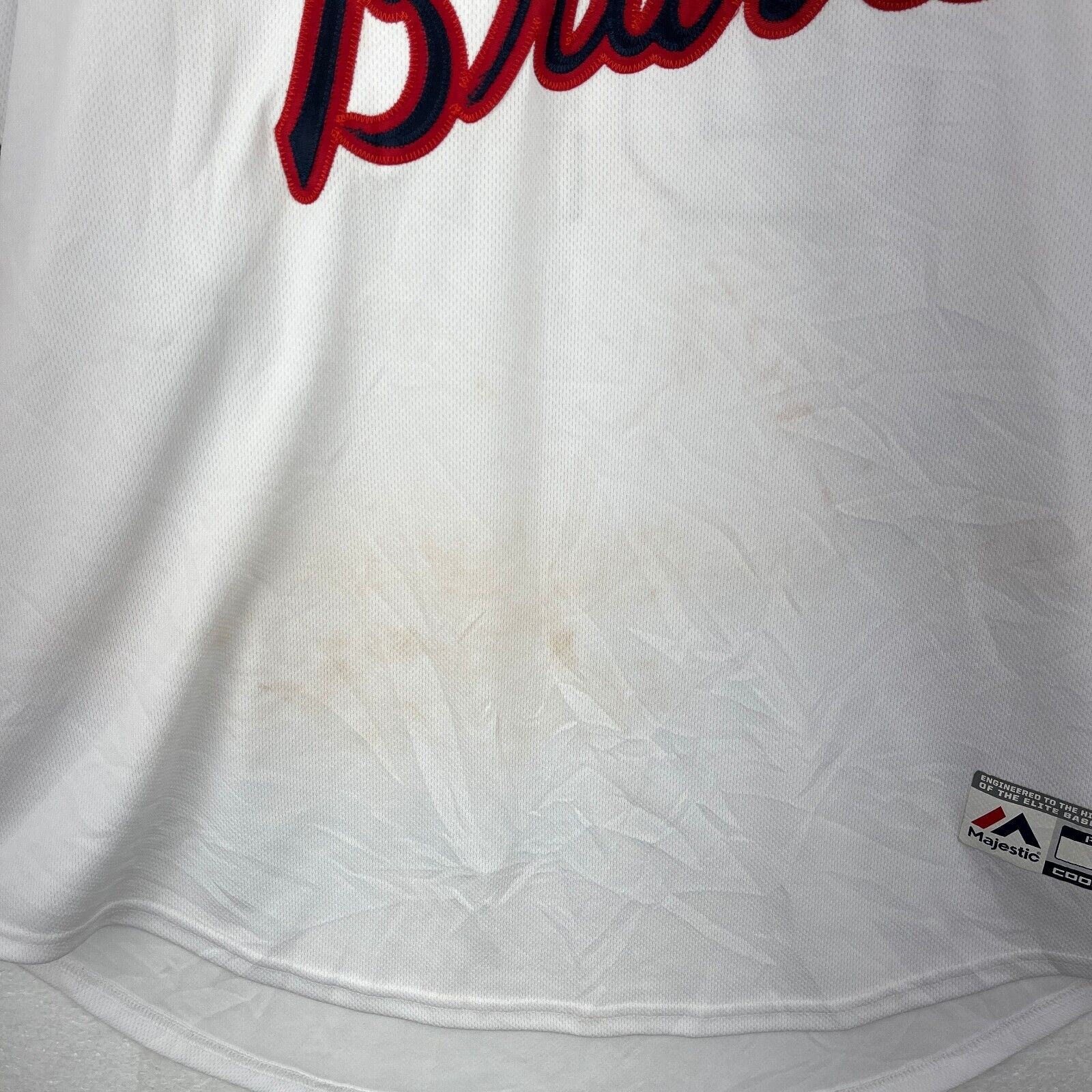 Vintage Atlanta Braves V-Neck #37 White Jersey Size XL