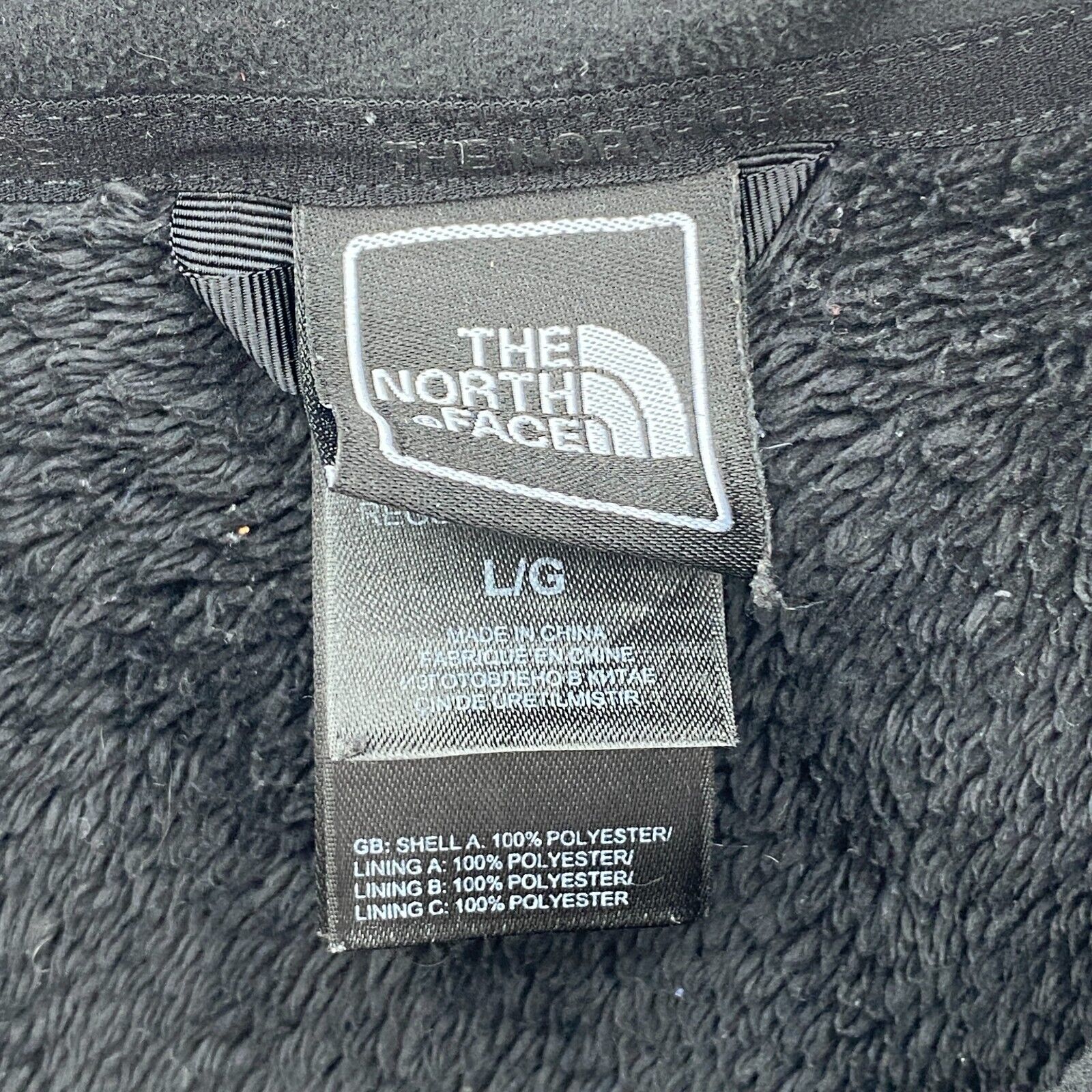 The North Face Logo Full Zip Fleece Black Jacket Size L Women's