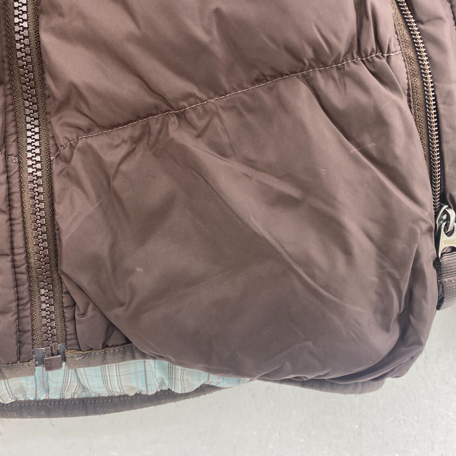 The North Face Kids Girls Goose Down Reversible Brown Puffer Size XL Nuptse 550