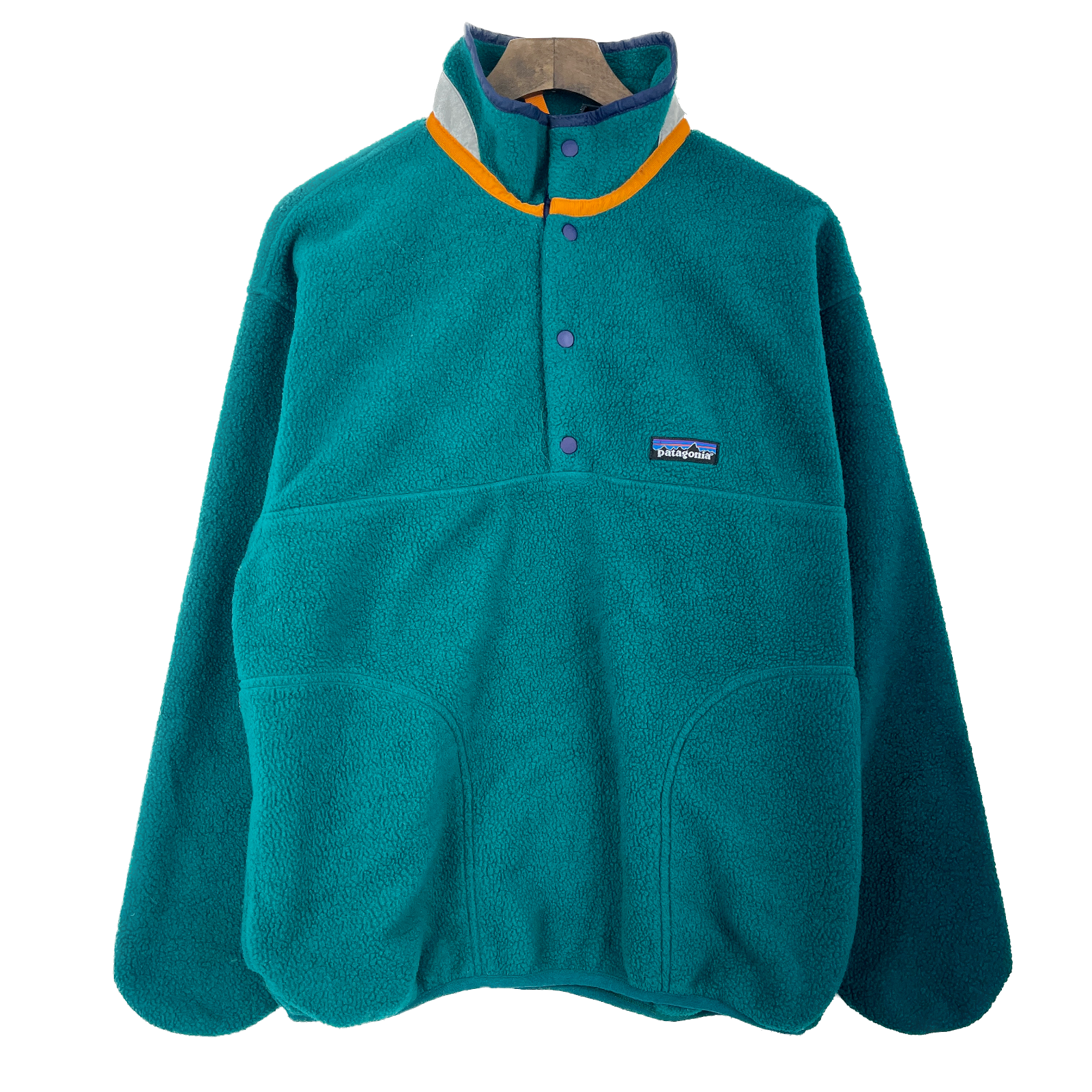 Vintage Patagonia Snap-T Green Earth Tone Fleece Pullover Jacket Size L Kids