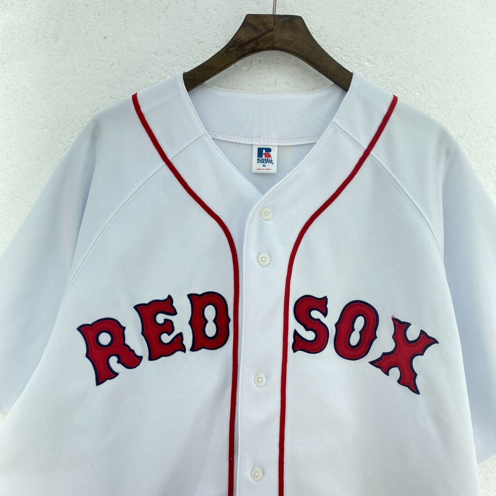 Russell Athletic Red Sox MLB Baseball White Jersey Size XL