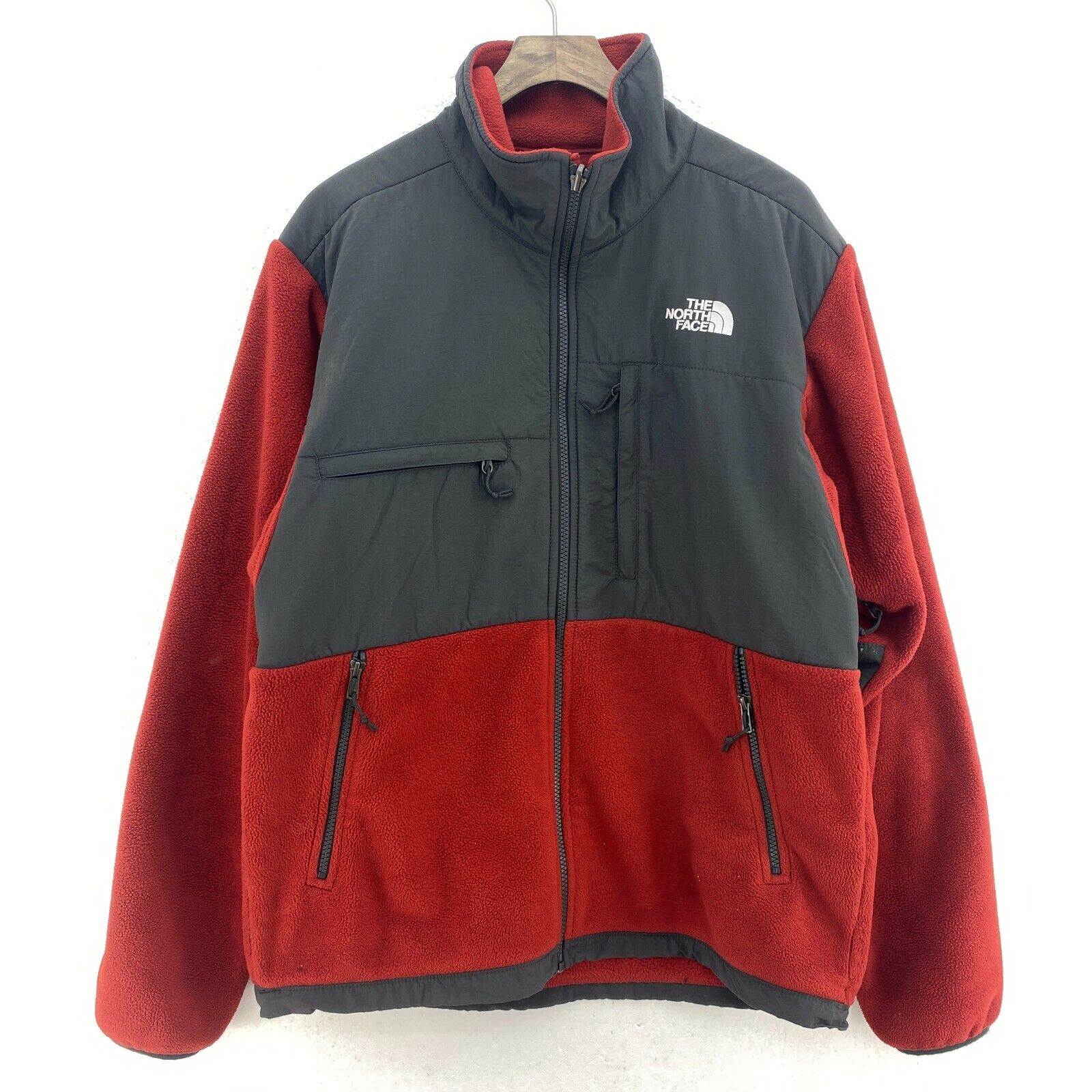 The North Face Two Tone Red Fleece Jacket Size M Full Zip Up