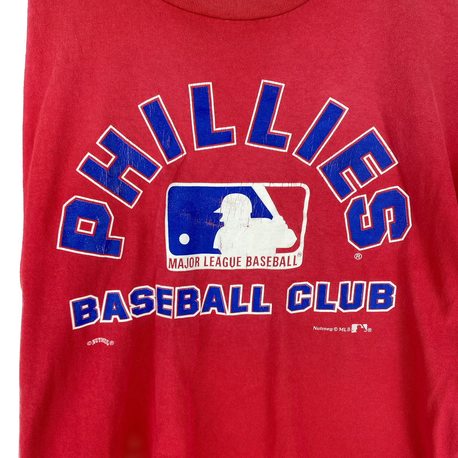 Vintage Nutmeg MLB Philadelphia Phillies Red T-shirt Size XL Single Stitch