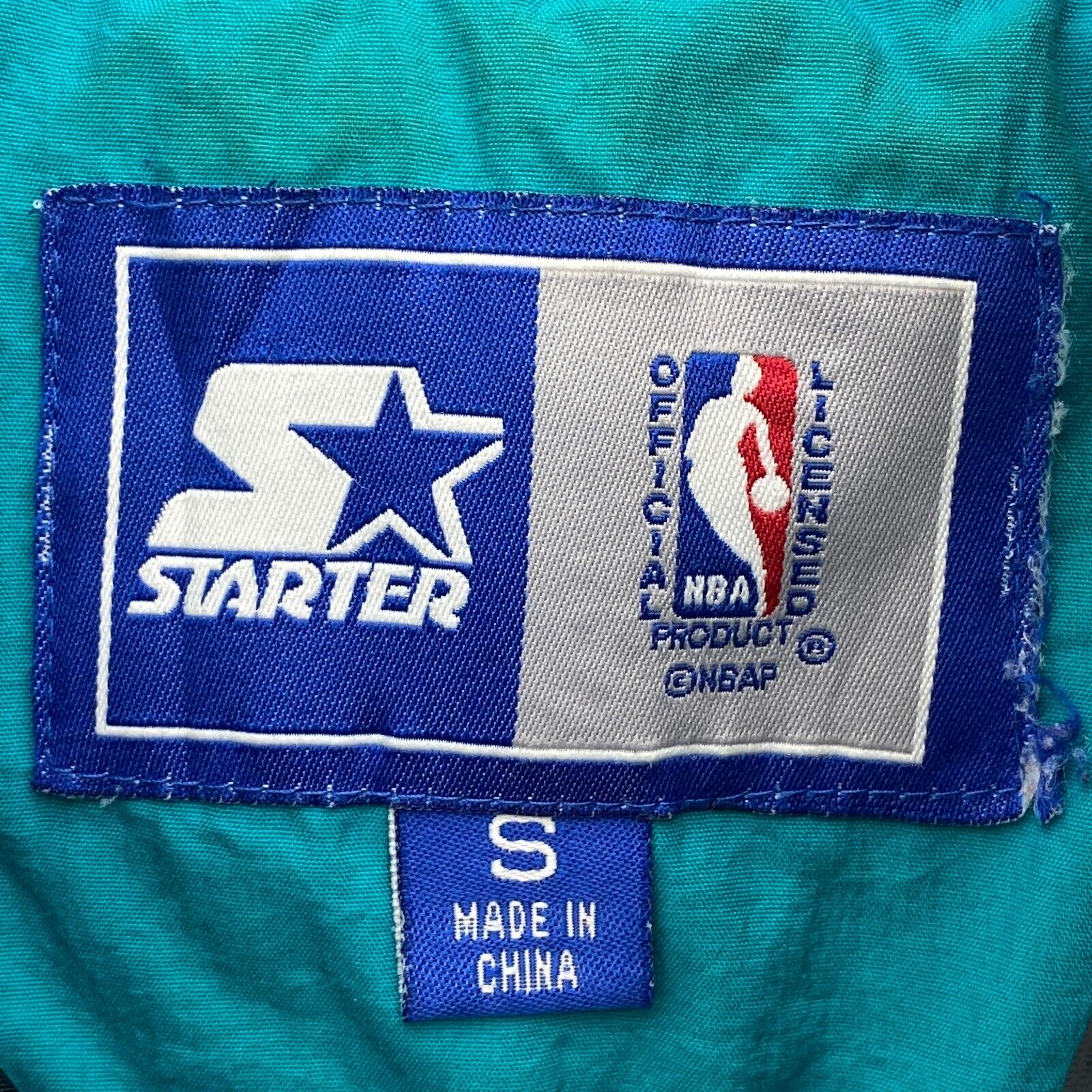 Starter Charlotte Hornets NBA Quarter Zip Insulated Blue Jacket Size S