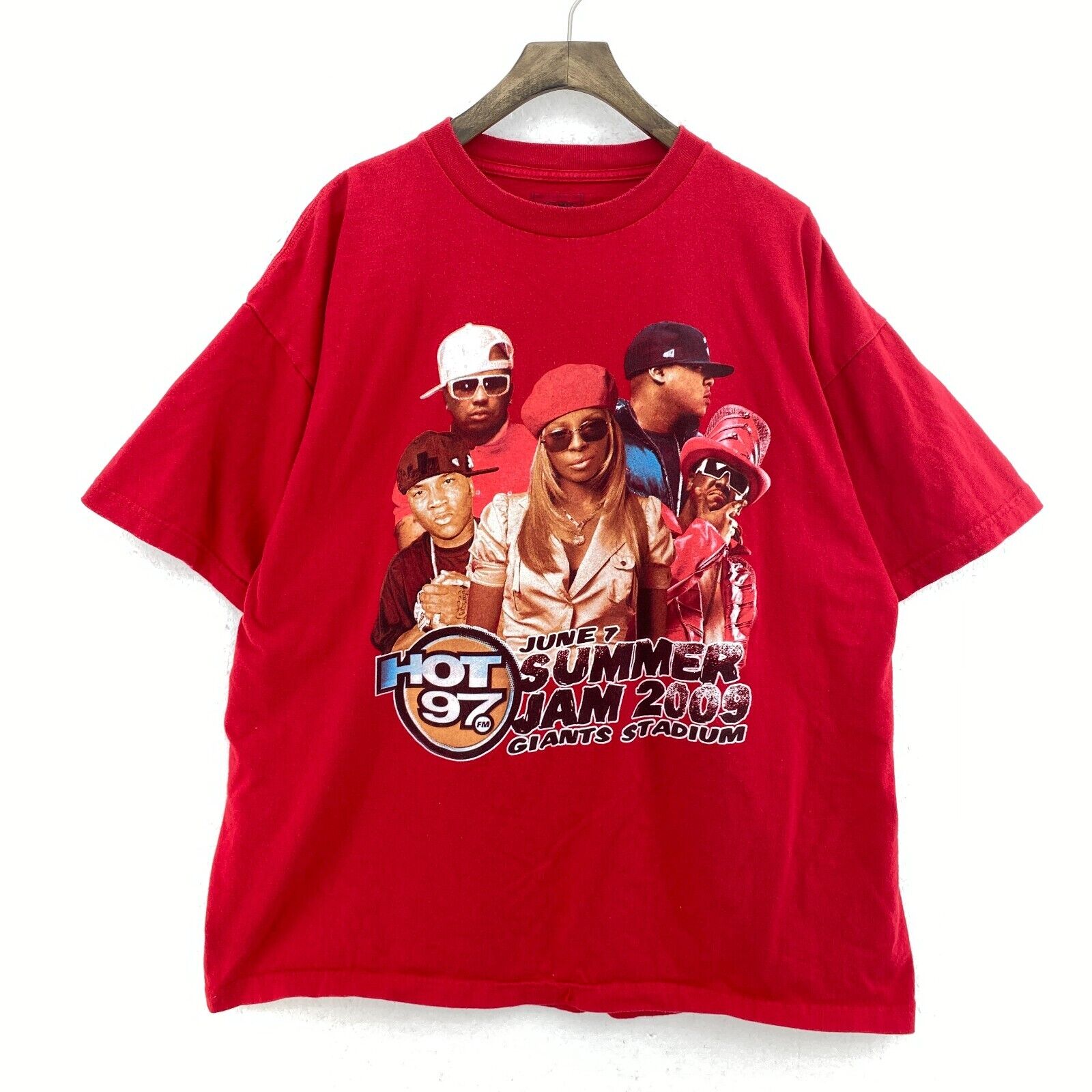 Vintage June 7 Summer Jam 2009 Giants Stadium Red T-shirt Size XL